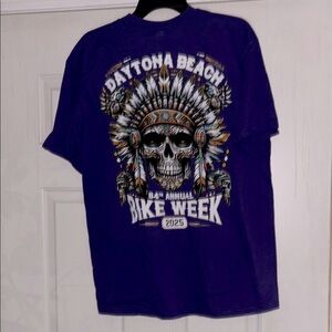 Purple Daytona Beach 2025 Bike Week Graphic Unisex T-Shirt nwot